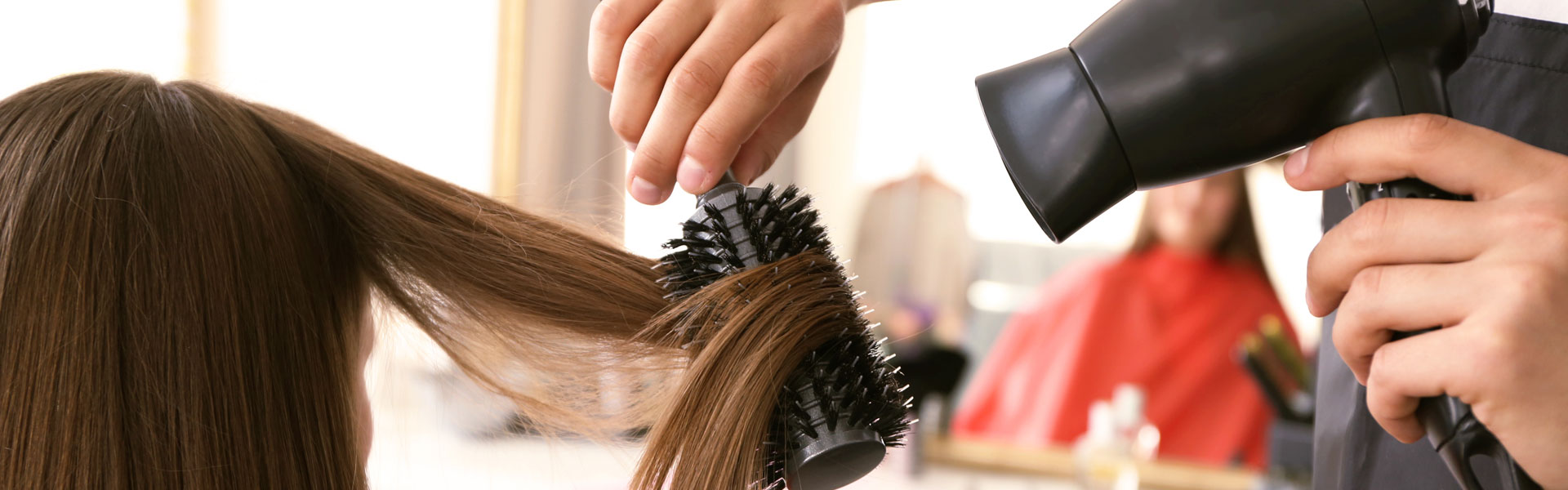 Professional Hairdresser Drying Hair